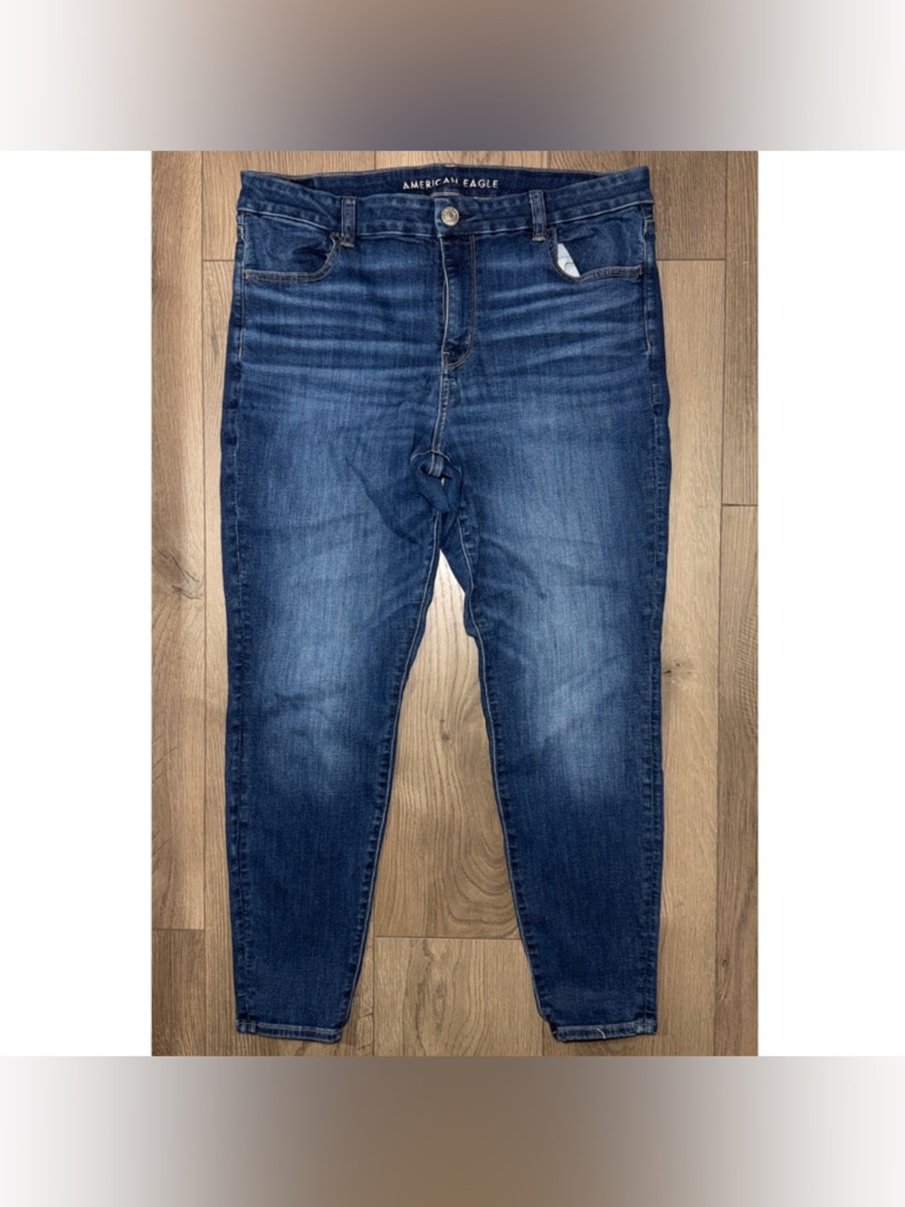 Pre-Owned American Eagle Jeans Skinny Blue Denim Curvy Jegging Plus Size 16